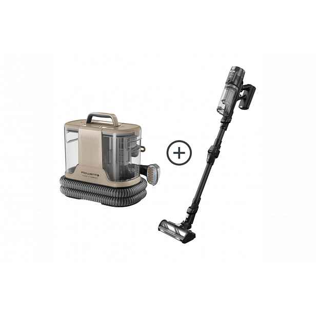 Akční set tyčový vysavač Rowenta X-Force Flex 12.60 + čistič skvrn a tepovač Rowenta Clean It IN3010