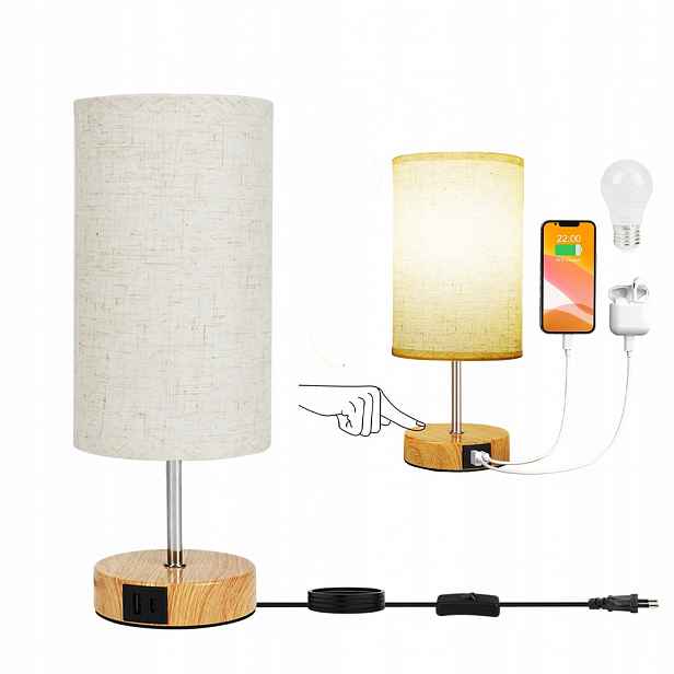 Noční Lampa Led Stolní Lampa Bílá Usb E27 5W 3000K