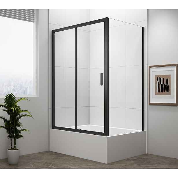 Polysan DEEP BLACK obdélníkový sprchový kout 1100x750mm L/P varianta, čiré sklo