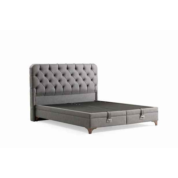 Rám dvoulůžkové postele s čelem Samira 150 x 200 - Grey