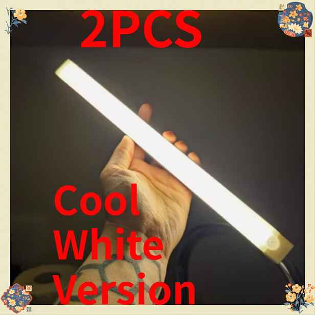 TEMU ["2-Pack] 30Cm Chytré LED magnetické indukční světlo, 11.8-palcové aerodynamické ultratenké světlo pod skříňku, bezdrátové dobíjecí světlo do