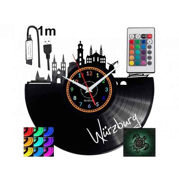Wurzburg Dárek Originální dekorace do domu Hodiny z vinylové desky