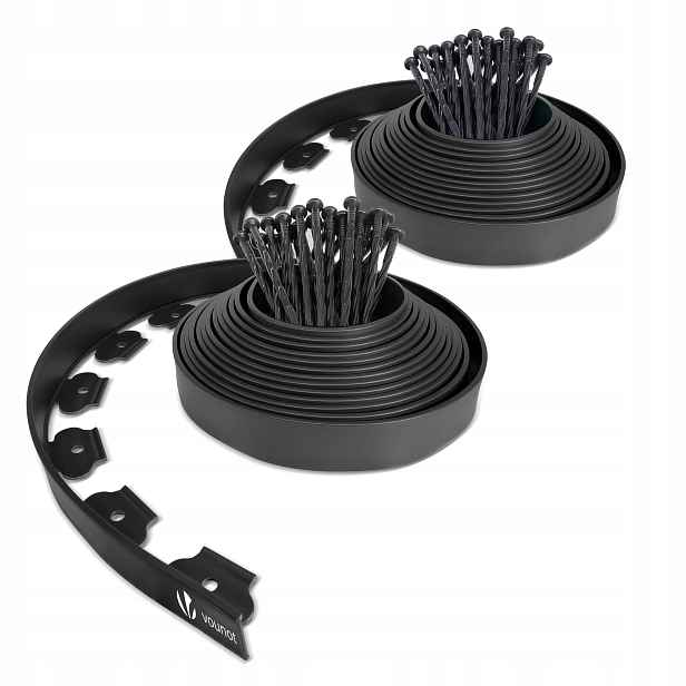 Zahradní hrana Vounot Elastická 20 m 60 kolíků Černá