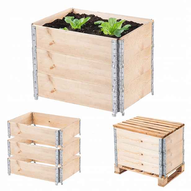3 Ks Zeleninový Záhon Bylinkový Záhon Box 60x80 cm Truhlík Na Zeleninu Záhon Dřevo Set