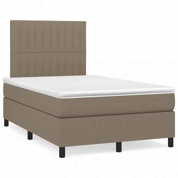 vidaXL Box spring postel s matrací taupe 120x200 cm textil
