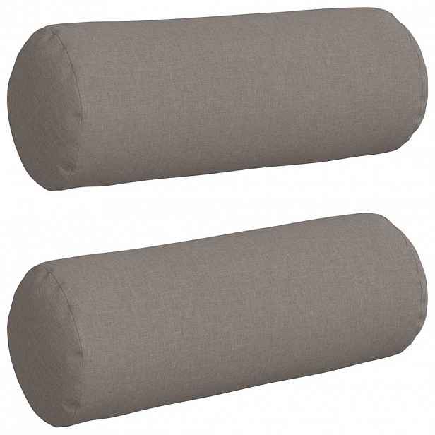 vidaXL Polštáře 2 ks textil Taupe Ø 25 x 70 cm
