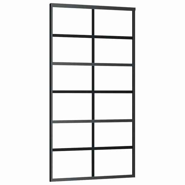 vidaXL Posuvné dveře ESG sklo a hliník 102 x 205 cm černé