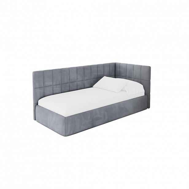 ALTDECOR JEDNOLŮŽKOVÁ POSTEL pro mládež s úložným prostorem, vlevo - TULY 80x200 šedá