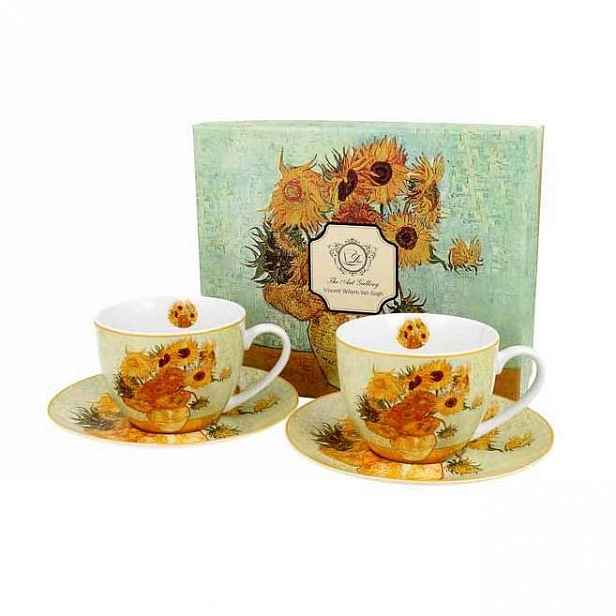 Šálek a podšálek porcelánový SUNFLOWERS 260ml 2ks