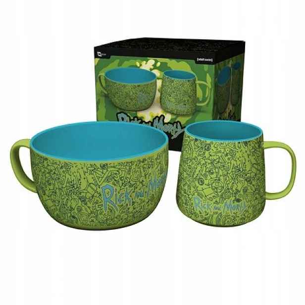 Snídaňový set Hrnek miska Rick & Morty