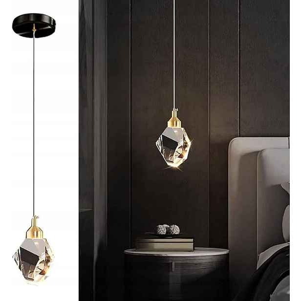 Závěsná lampa Lighton žlutá diamantová Led 1 bodová s nastavitelnou výškou