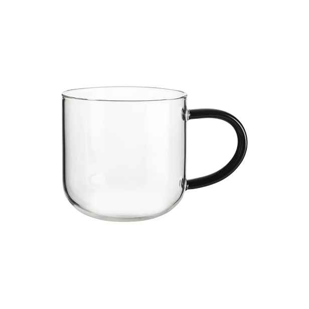 Skleněný hrnek s uchem 400 ml COPPA GLASS ASA Selection - černý