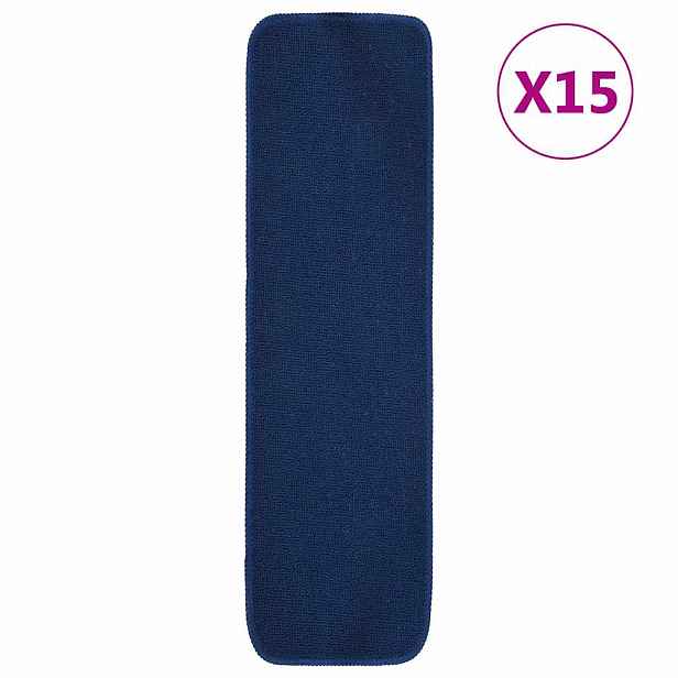 vidaXL Nášlapy na schody 15 ks 75x20 cm námořnická modř protiskluzové