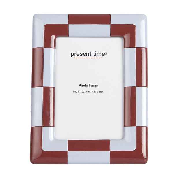 Vínový/světle modrý polyresinový rámeček 16x21 cm Firenze – PT LIVING