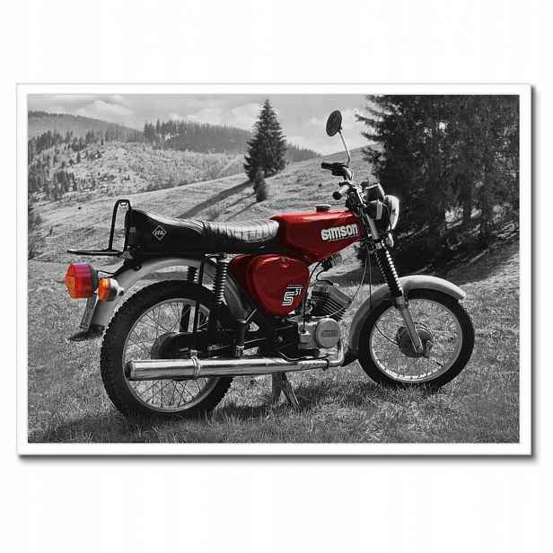 Plakáty v rámu 70x50 Červený Simson S51 E