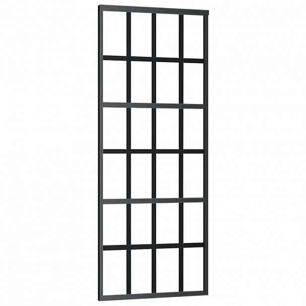 vidaXL Posuvné dveře ESG sklo a hliník 76 x 205 cm černé