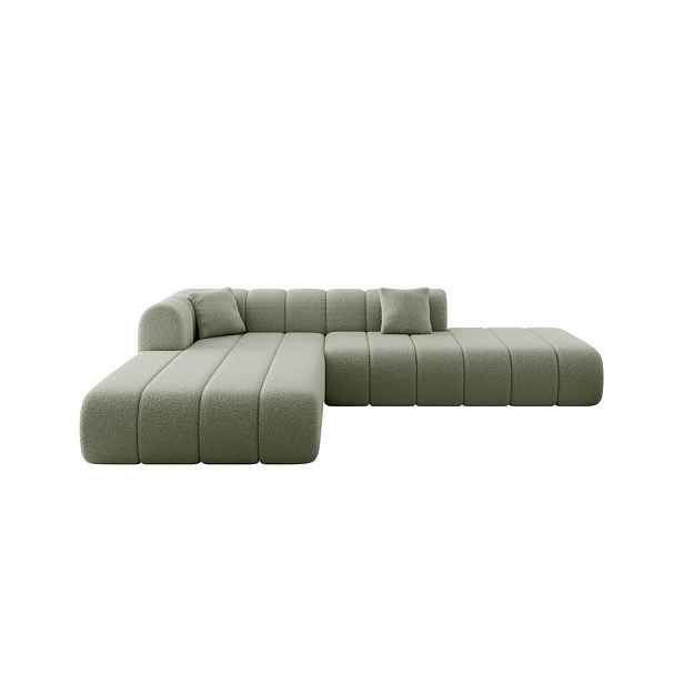 ALTDECOR ROHOVÁ SEDAČKA s otomanem, levá BILA-L 289x176x71 Zelená Buklé