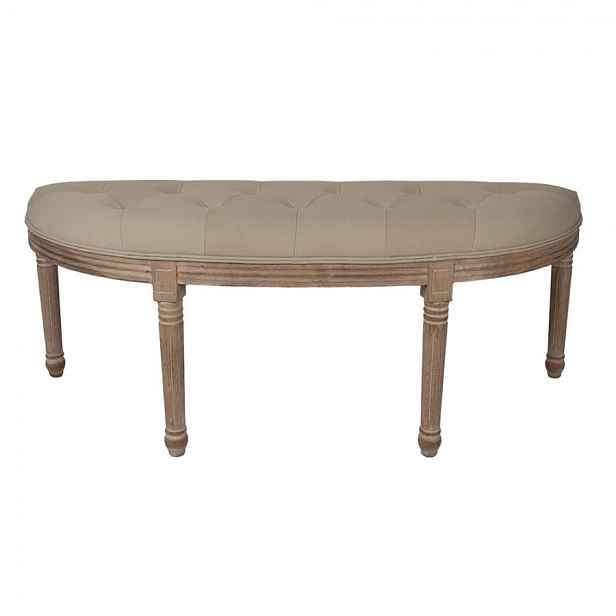 Béžovo-hnědá dvoumístná lavice Brocante uniq - 125*41*48 cm Clayre & Eef