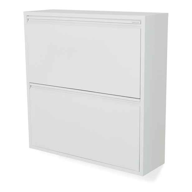 Bílý kovový výklopný botník 75x77,5x22,5 cm Billy – Spinder Design