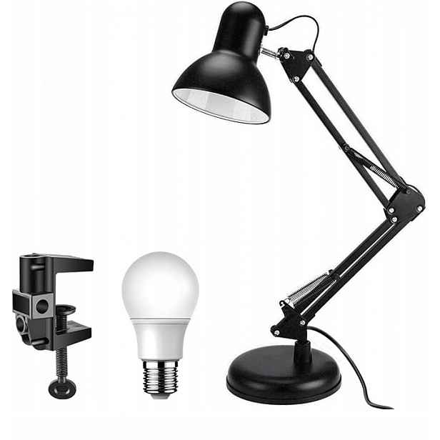 Kreslící stolní lampa s otočným ramenem Lampička Ioft Černá