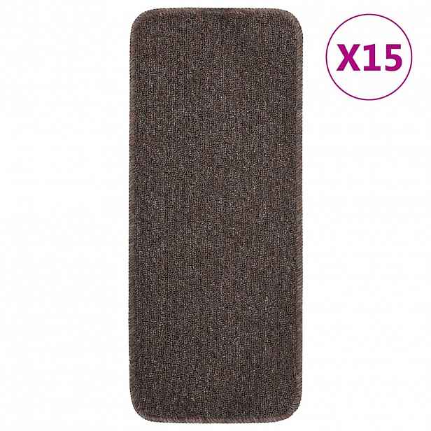 vidaXL Nášlapy na schody 15 ks 60 x 25 cm hnědé protiskluzové