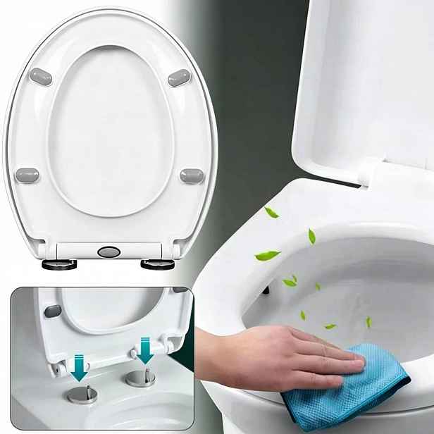 Wc Sedátko S Pozvolným Sklápěním, Tvrdé, Silné, Univerzální, Odnímatelné, Prémiové Wc