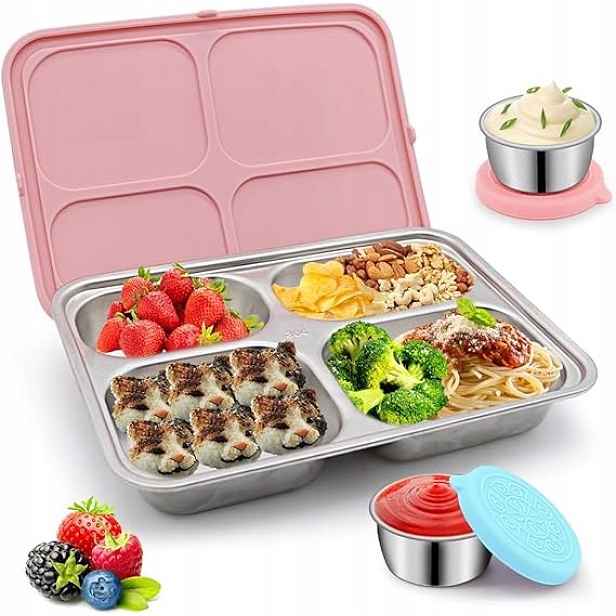 Krabička Lunchbox s přihrádkami, růžová