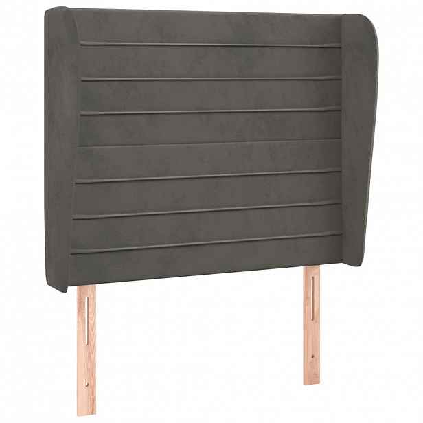 vidaXL Čelo postele typu ušák tmavě šedé 103x23x118/128 cm samet