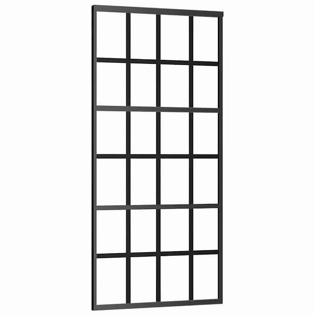 vidaXL Posuvné dveře ESG sklo a hliník 90 x 205 cm černé