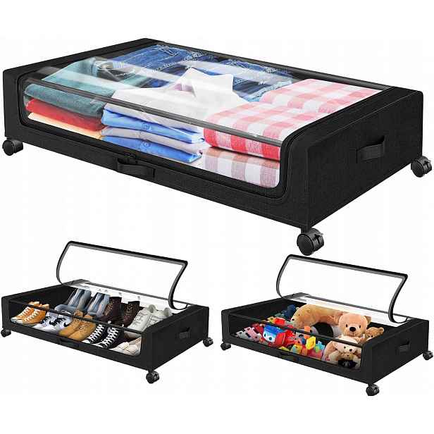 Organizér Pod Postel 78,5X44 CM Pro Uložení Ložního Prádla Se Zámkem, 2 Ks
