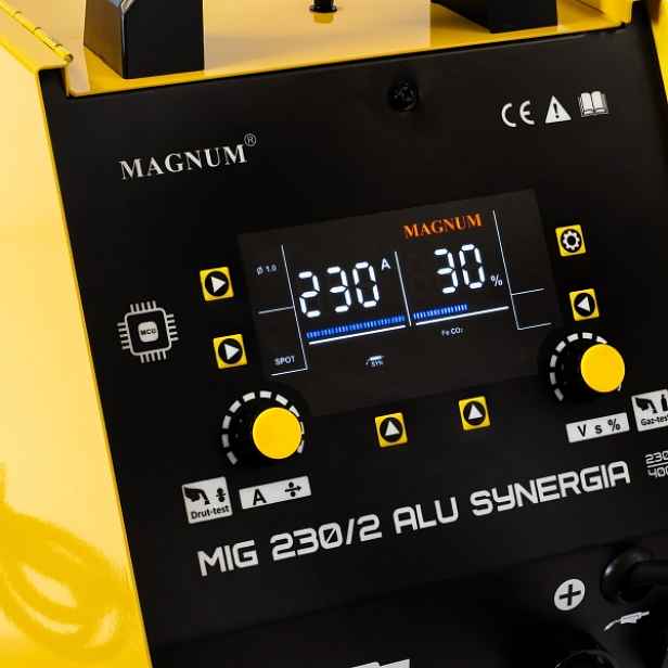 Invertorová Svářečka Magnum Mig 230/2 Alu Synergie 230V/200A 400V/230A