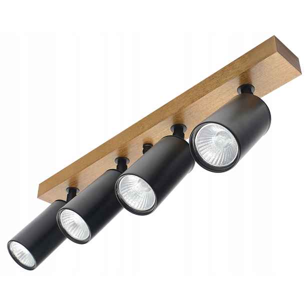 Lampa Stropní Svítidlo Nástěnná Lampa Nastavitelná Halogenová Led GU10 Reflektor Dřevěný Dub