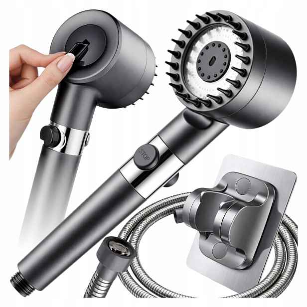 Sprchový set Sprchová Hlavice Držák Hadice 150 cm 4ks
