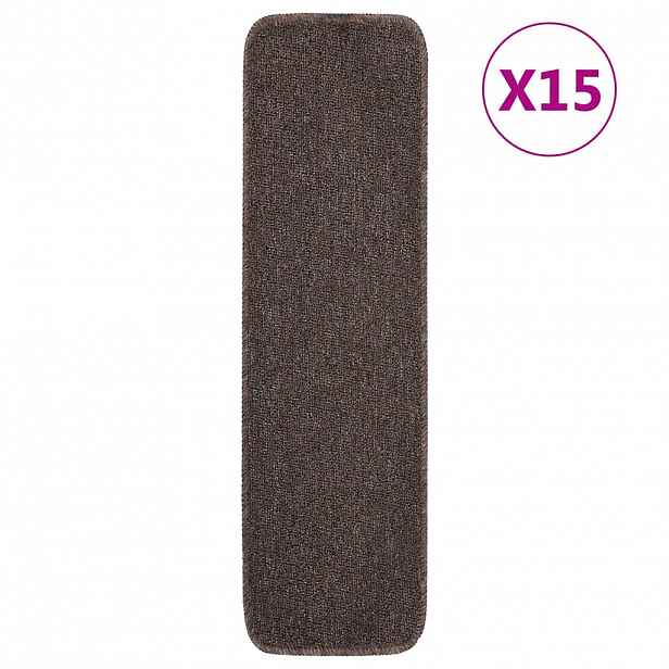 vidaXL Nášlapy na schody 15 ks 75 x 20 cm hnědé protiskluzové