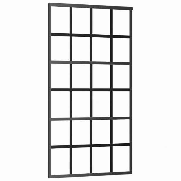 vidaXL Posuvné dveře ESG sklo a hliník 102 x 205 cm černé