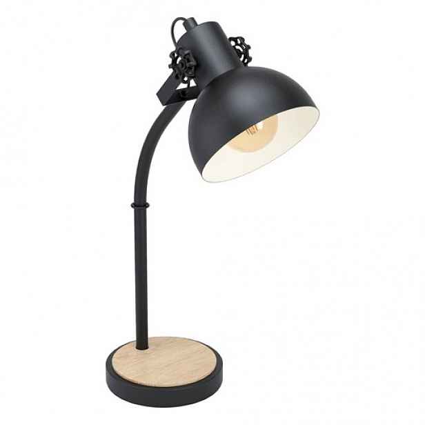 Eglo LUBENHAM stojací lampa černá, hnědá ocel, dřevo 44058