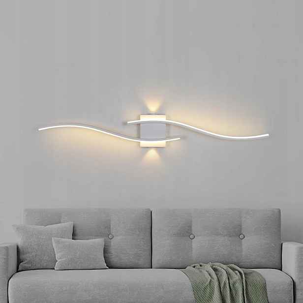 Moderní nástěnná Led lampa Vlnitá bílá 120 cm 3000K
