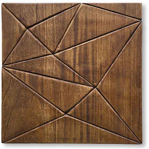 Nástěnný Panel Dřevěný Modulární Obraz 3D Z Masivního Dřeva 60 x 60 cm