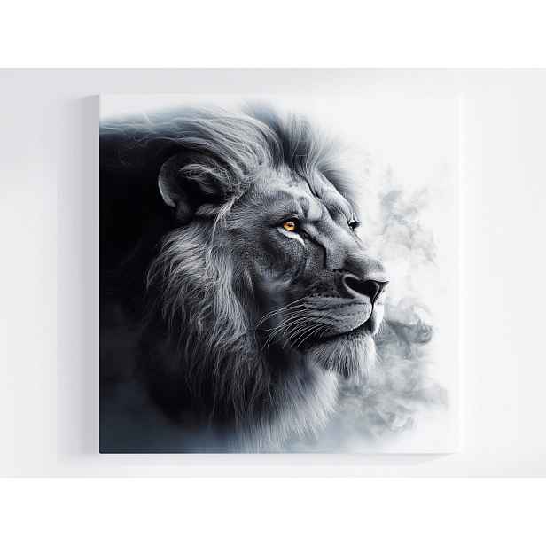 Obraz Na Plátně Canvas Král Džungle Lev Černobílý Portrét 50x50
