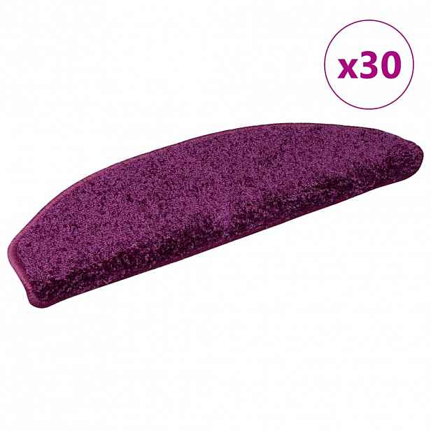vidaXL Schodové rohože 30 ks 65 x 21 x 4 cm fialové půlkulaté velké