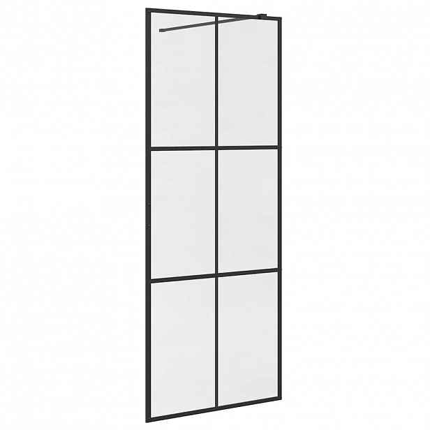 vidaXL Zástěna do průchozí sprchy čiré ESG sklo 80 x 195 cm černá