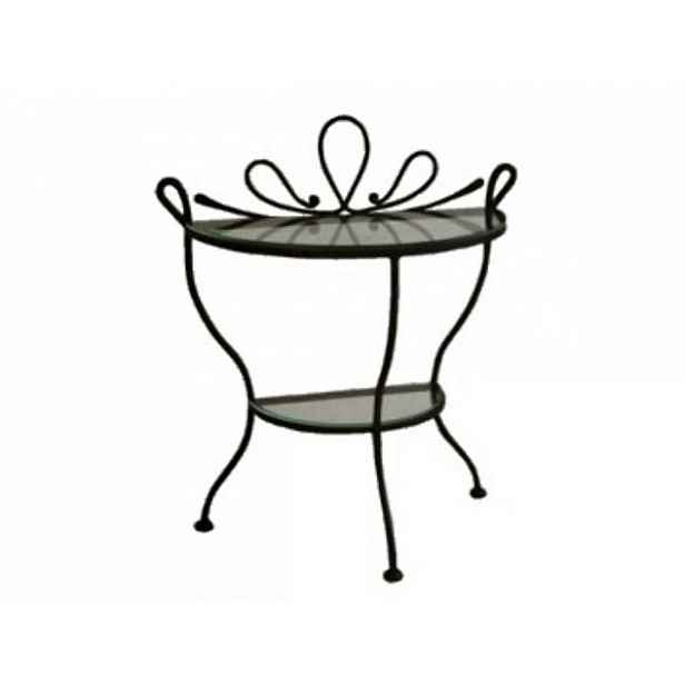 Kovaný noční stolek SIRACUSA 0448 Černá 5A - zlatá patina