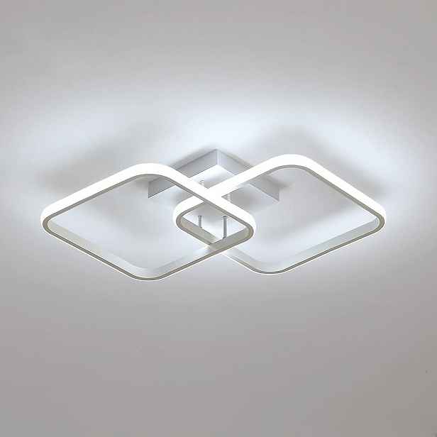 Led stropní svítidlo, závěsný plafon, bílý, čtvercový, moderní, do obývacího pokoje, 42W, 6500K