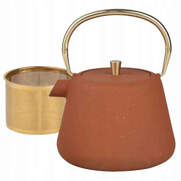 Litinová konvička se sítkem, smaltovaný vnitřní povrch, 1 l, rezavý KINGHoff, KH-1934