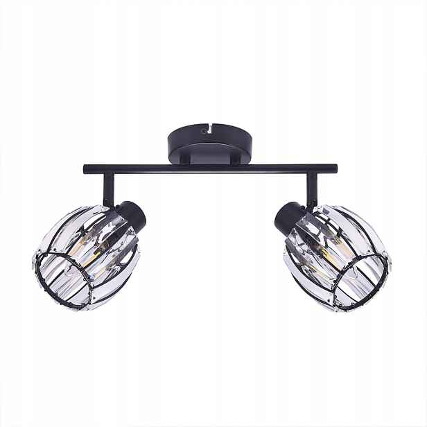 Polux Alanya nástěnná a stropní lampa 2xE14 10W černá skleněná IP20