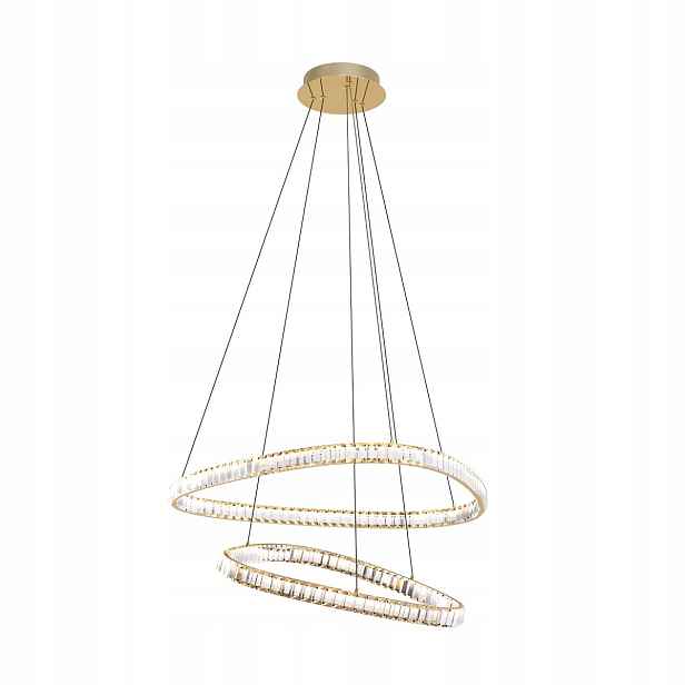 Závěsná Led lampa Zuma Line Athesa 36W zlatá křišťálová