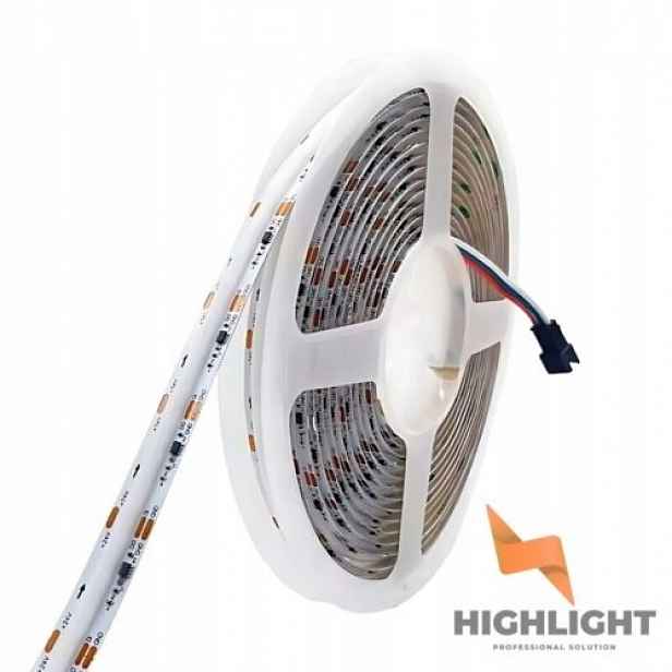 10 m Cob Led pásek Digitální Rgb+cct 20W 24V WS2811F Spi 840LEDm IP65 Pro