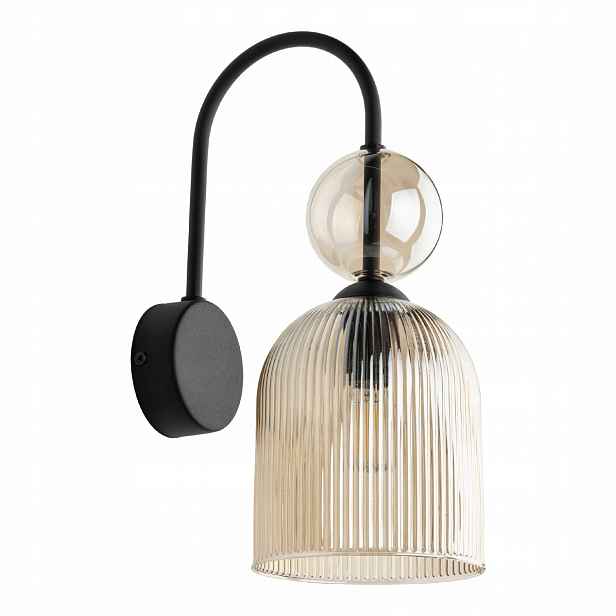 Černé skleněné nástěnné svítidlo Metal E14 Moderní nad Zrcadlo Sophia Tk Lighting