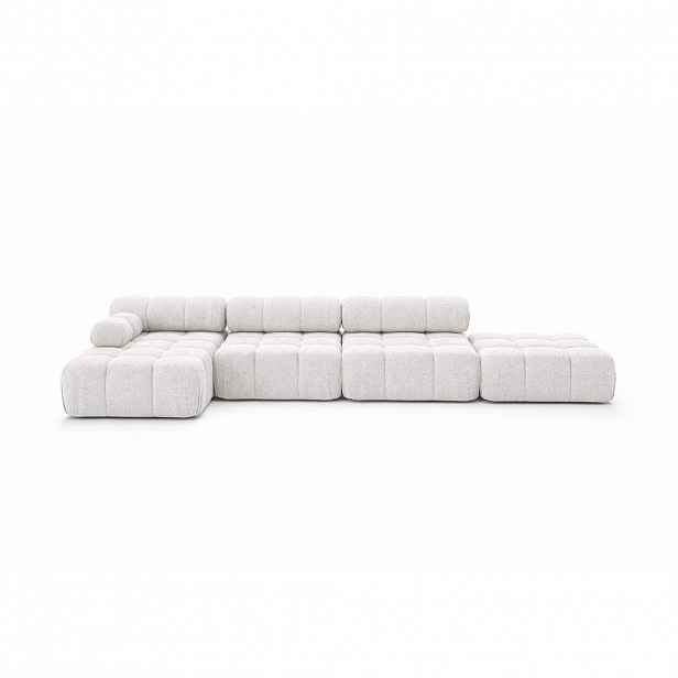 Kaiser Möbel ROHOVÁ SEDAČKA ve tvaru L XL, tkanina Bouclé Abriamo, Ecru, Levá strana, Selia L XL