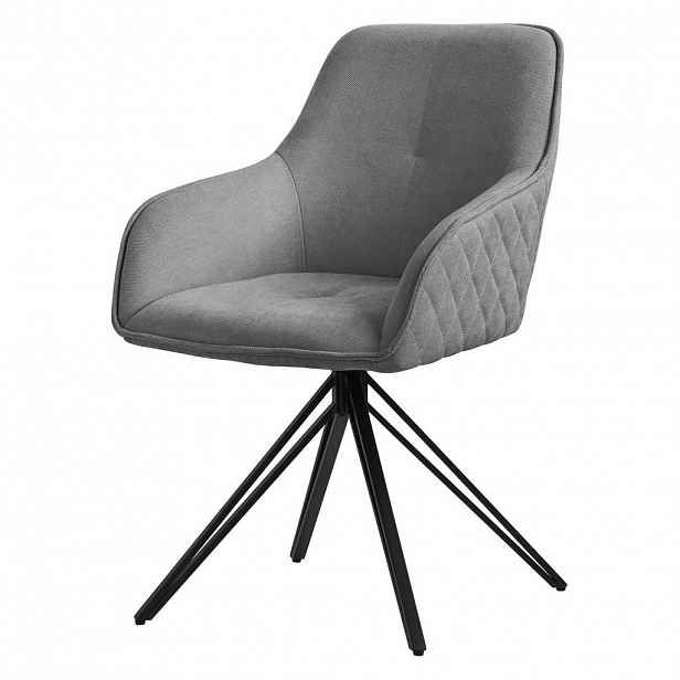 ML-DESIGN OTÁČIVÁ JÍDELNÍ ŽIDLE Šedá tkanina